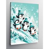 Tablomega Kanvas Tablo Kayakçı Penguenler