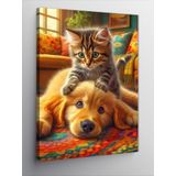 Tablomega Kanvas Tablo Kediler Ve Köpek