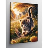 Tablomega Kanvas Tablo Kelebek Ve Kedi