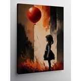 Tablomega Kanvas Tablo Kırmızı Balon Ve Çocuk
