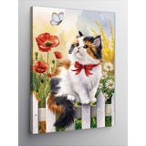 Tablomega Kanvas Tablo Kırmızı Papyonlu Kedi