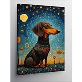 Tablomega Kanvas Tablo Kırmızı Tasmalı Köpek