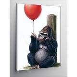 Tablomega Kanvas Tablo Kırmızı Uçan Balon Ve Goril