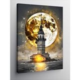 Tablomega Kanvas Tablo Kız Kulesi Ve Altın Sarısı Dolunay