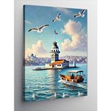 Tablomega Kanvas Tablo Kız Kulesi Ve Uçan Martılar