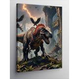 Tablomega Kanvas Tablo Kızgın Dinozor