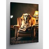 Tablomega Kanvas Tablo Koltukta Oturan Köpek