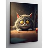 Tablomega Kanvas Tablo Korkmuş Kedi