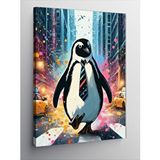 Tablomega Kanvas Tablo Kravatlı Penguen