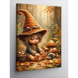 Tablomega Kanvas Tablo Mantarlı Gnome
