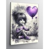 Tablomega Kanvas Tablo Mor Balon Ve Çocuk