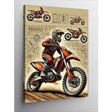 Tablomega Kanvas Tablo Motorcross Yarışçısı Çizimi