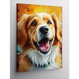 Tablomega Kanvas Tablo Mutlu Golden Retriever