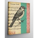 Tablomega Kanvas Tablo Müzik Notaları Ve Kuş Motifi