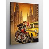 Tablomega Kanvas Tablo New York'ta Taksi Ve Çift