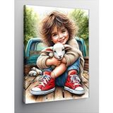 Tablomega Kanvas Tablo Oyuncak Kuzu Ve Çocuk