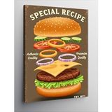 Tablomega Kanvas Tablo Özel Tarifle Hamburger Posteri