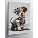 Tablomega Kanvas Tablo Patchwork Köpek