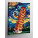 Tablomega Kanvas Tablo Pisa Kulesi Van Gogh Temalı