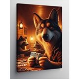 Tablomega Kanvas Tablo Poker Oynayan Kurt