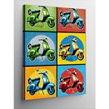 Tablomega Kanvas Tablo Pop Art Motosiklet Çizimleri