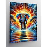 Tablomega Kanvas Tablo Renkli Fil Işıklı Spiral
