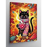 Tablomega Kanvas Tablo Renkli Kedi Deseni