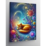 Tablomega Kanvas Tablo Renkli Kedi Rüyası