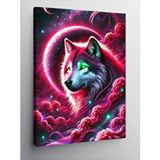 Tablomega Kanvas Tablo Renkli Nebula Ve Kurt Figürü