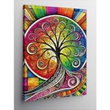 Tablomega Kanvas Tablo Renkli Spiral Hayat Ağacı