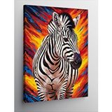 Tablomega Kanvas Tablo Renkli Zebra Çizimi