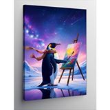 Tablomega Kanvas Tablo Ressam Penguen