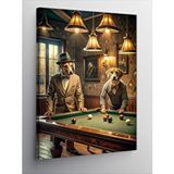 Tablomega Kanvas Tablo Retro Bilardo Oynayan Köpekler