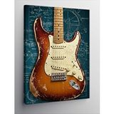 Tablomega Kanvas Tablo Retro Elektro Gitar