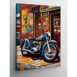 Tablomega Kanvas Tablo Retro Motosiklet