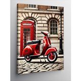 Tablomega Kanvas Tablo Retro Vespa Ve Telefon Kulübesi