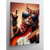 Tablomega Kanvas Tablo Rockçi Kedi