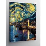 Tablomega Kanvas Tablo Sahil Kenarı Van Gogh Stili