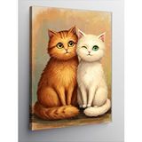 Tablomega Kanvas Tablo Sarı Ve Beyaz Kedi