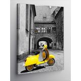 Tablomega Kanvas Tablo Sarı Vespa Scooter