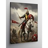 Tablomega Kanvas Tablo Savaşçı Ve Türk Bayrağı