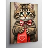 Tablomega Kanvas Tablo Sevimli Kedi Ve Hediye Çantası