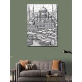 Tablomega Kanvas Tablo Siyah Beyaz Tarihi Cami