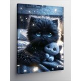 Tablomega Kanvas Tablo Siyah Kedi Ve Oyuncağı