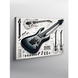 Tablomega Kanvas Tablo Siyah Modern Gitar