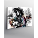 Tablomega Kanvas Tablo Sokakta Gitar Çalan Kız