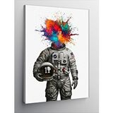 Tablomega Kanvas Tablo Soyut Astronot Ve Renk Cümbüşü