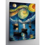 Tablomega Kanvas Tablo Tekneler Ve Güneş Van Gogh Tarzı