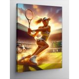 Tablomega Kanvas Tablo Tenis Oynayan Kadın
