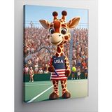 Tablomega Kanvas Tablo Tenis Oynayan Zürafa
